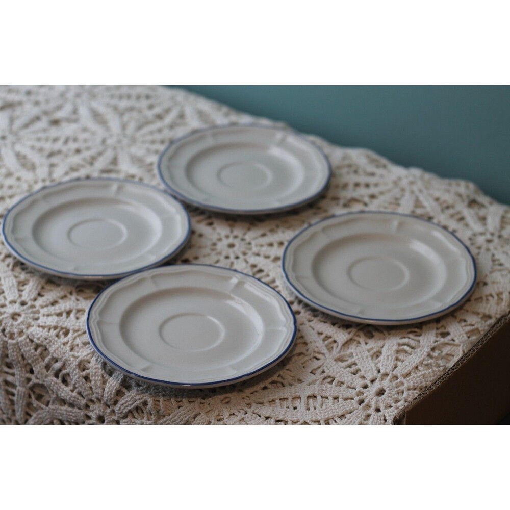 Vintage Heritage Brick Oven Stoneware Saucer Cottagecore Country Folk - Set of 4